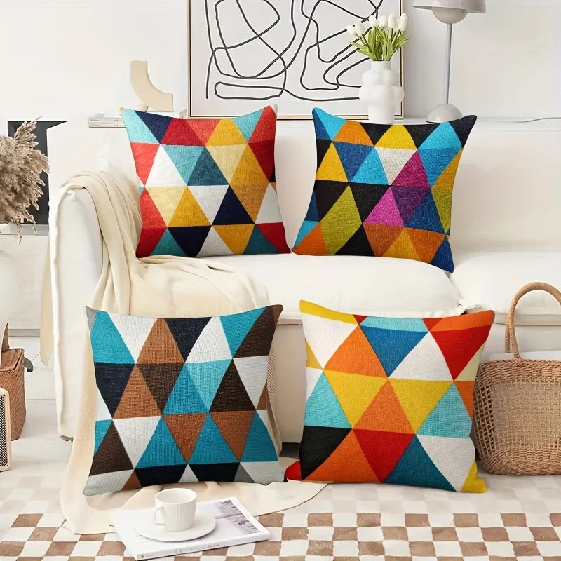 Colored triangular patchwork double-sided Printed pillow cover Short plush Suitable living rooms bedrooms throw cushion cover
Colored triangular patchwork double-sided Printed pillow cover Short plush Suitable living rooms bedrooms throw cushion cover
