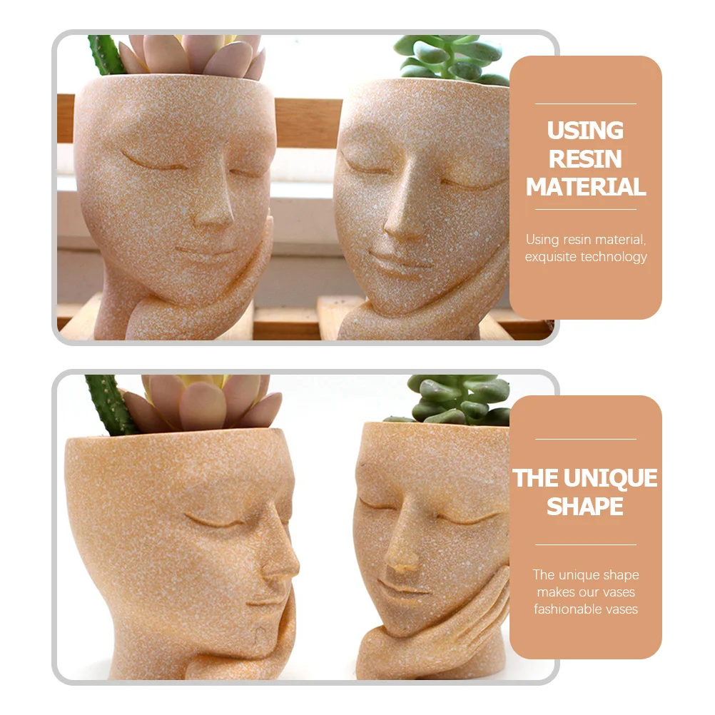 Resin Bonsai Pot Face Art Statue Design Exquisite Craftsmanship Home Garden Decor Succulent Plant Pot Delicate Flowerpot
Resin Bonsai Pot Face Art Statue Design Exquisite Craftsmanship Home Garden Decor Succulent Plant Pot Delicate Flowerpot