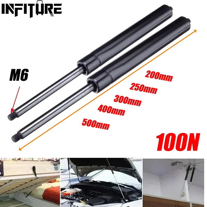 1pc 100N 200/250/300/400/500mm Car Gas Strut Bars Gas Spring Hood M6 Support Rod Shock Lift For RV Bed Window Bus Caravans
1pc 100N 200/250/300/400/500mm Car Gas Strut Bars Gas Spring Hood M6 Support Rod Shock Lift For RV Bed Window Bus Caravans