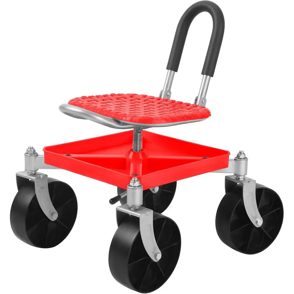Height-Adjustable Swivel Garden Cart with Tool Tray, Rolling Seat for Gardening and Seniors (Red)
Height-Adjustable Swivel Garden Cart with Tool Tray, Rolling Seat for Gardening and Seniors (Red)