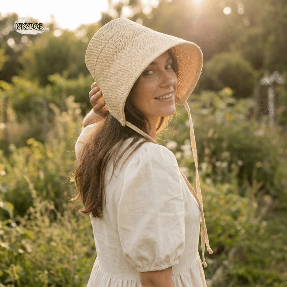 Lace Up Closure Linen Straw Bonnets Geometric Pattern Round Top Sun Protection Hat Cotton Linen Breathable Wide Brim Cloche Hat
Lace Up Closure Linen Straw Bonnets Geometric Pattern Round Top Sun Protection Hat Cotton Linen Breathable Wide Brim Cloche Hat