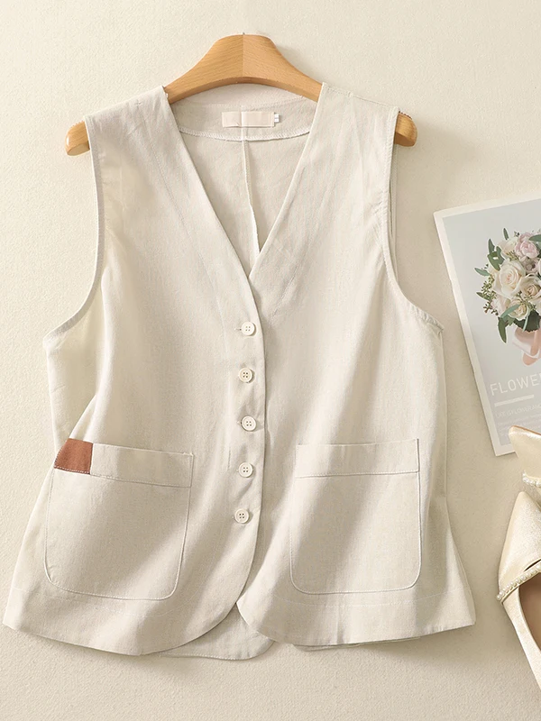 Льняной жилет в стиле ретро, женский летний тонкий свободный многослойный цветной блузка, хлопково-льняной жилет с подкладкой, топ на пуговицах, V Ne
Льняной жилет в стиле ретро, женский летний тонкий свободный многослойный цветной блузка, хлопково-льняной жилет с подкладкой, топ на пуговицах, V Ne