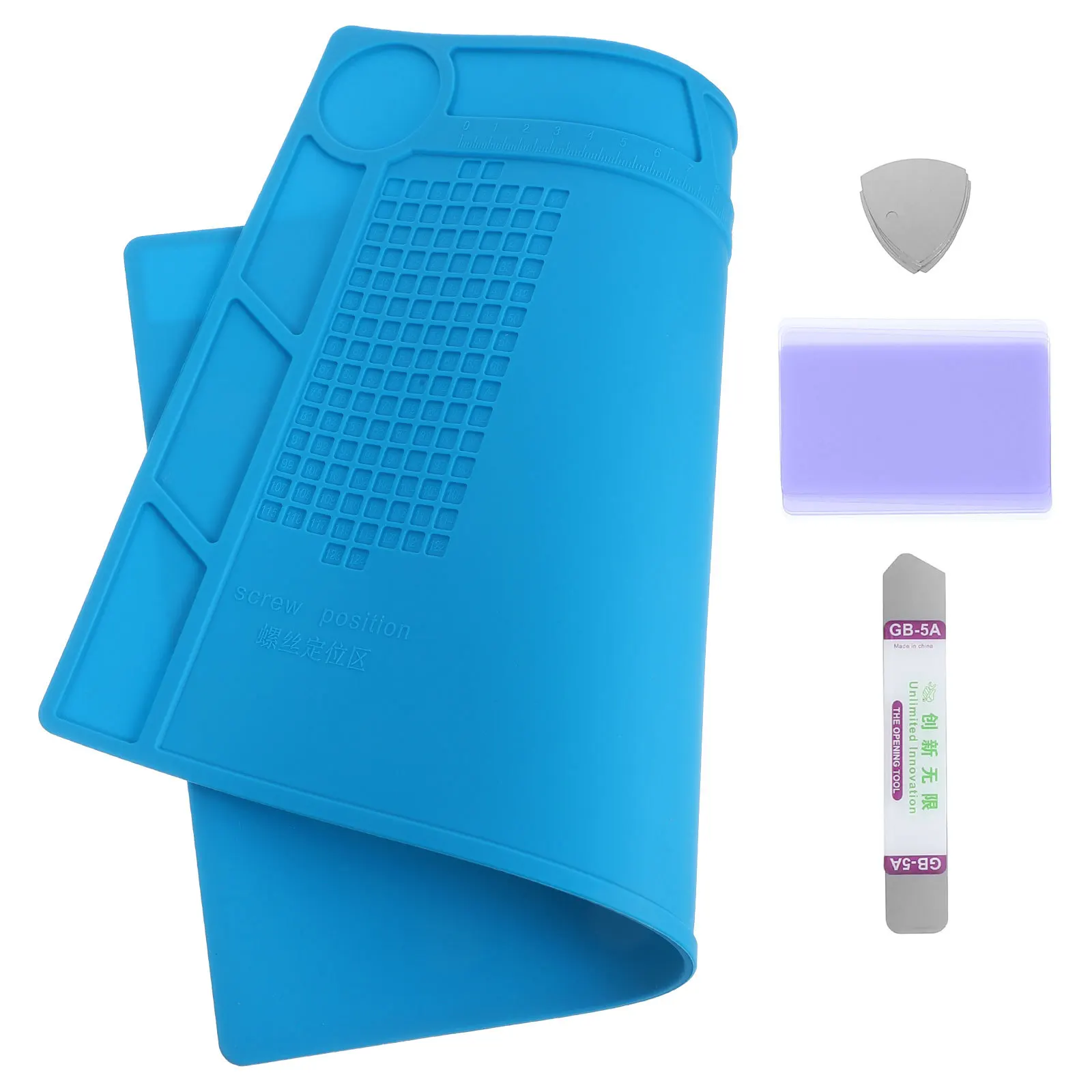 1Set Silicone Soldering Mat Large Heat Insulated Workbench Mat for Repair Station Soldering Protection and Parts Organization
1Set Silicone Soldering Mat Large Heat Insulated Workbench Mat for Repair Station Soldering Protection and Parts Organization