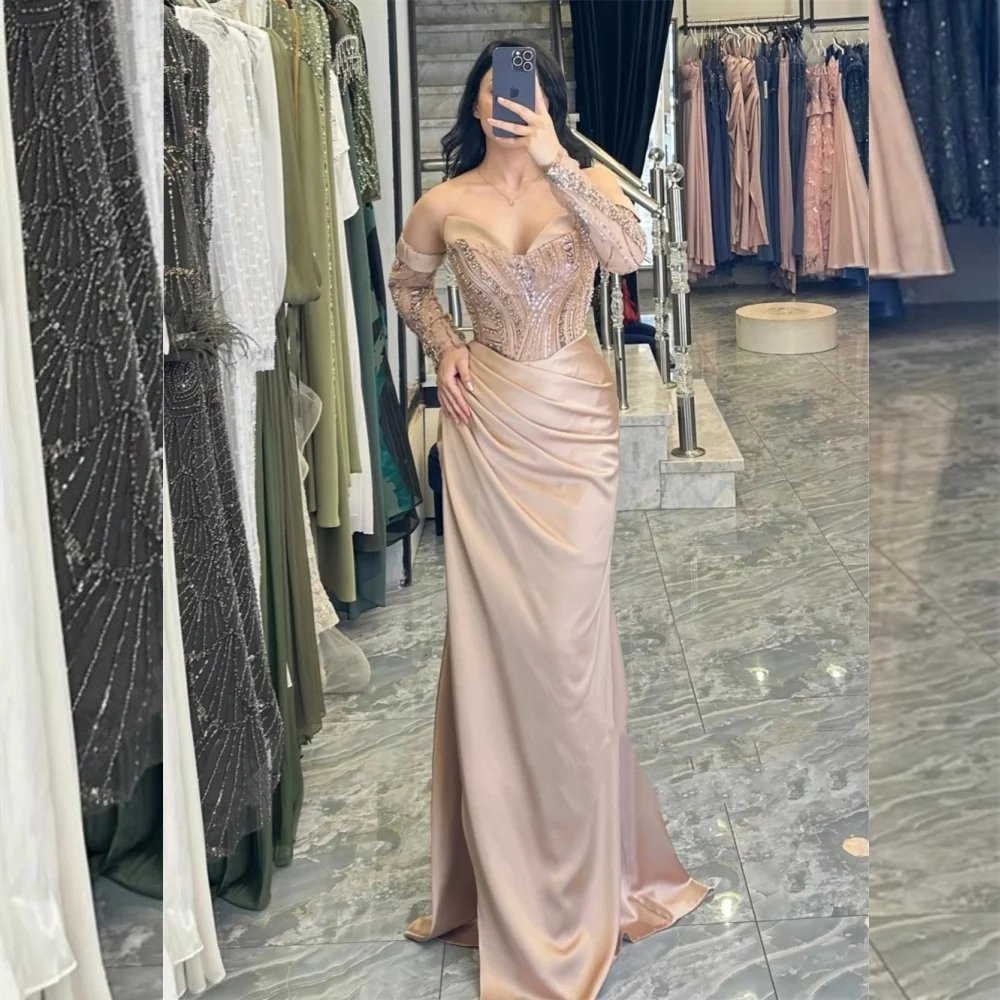 Customized Fashion Charmeuse Sequined Pleat Straight Strapless Long Dresses Bespoke Occasion Exquisite
Customized Fashion Charmeuse Sequined Pleat Straight Strapless Long Dresses Bespoke Occasion Exquisite