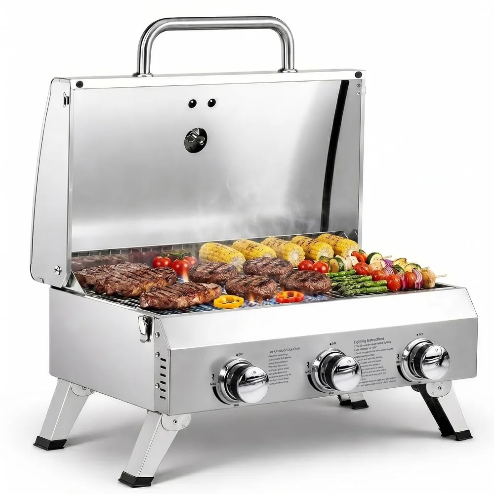 3 Burner Portable Gas Grill, 30000 BTU Outdoor Tabletop Propane Grill with Ignition, Built-in Thermometer & Full, Customized
3 Burner Portable Gas Grill, 30000 BTU Outdoor Tabletop Propane Grill with Ignition, Built-in Thermometer & Full, Customized