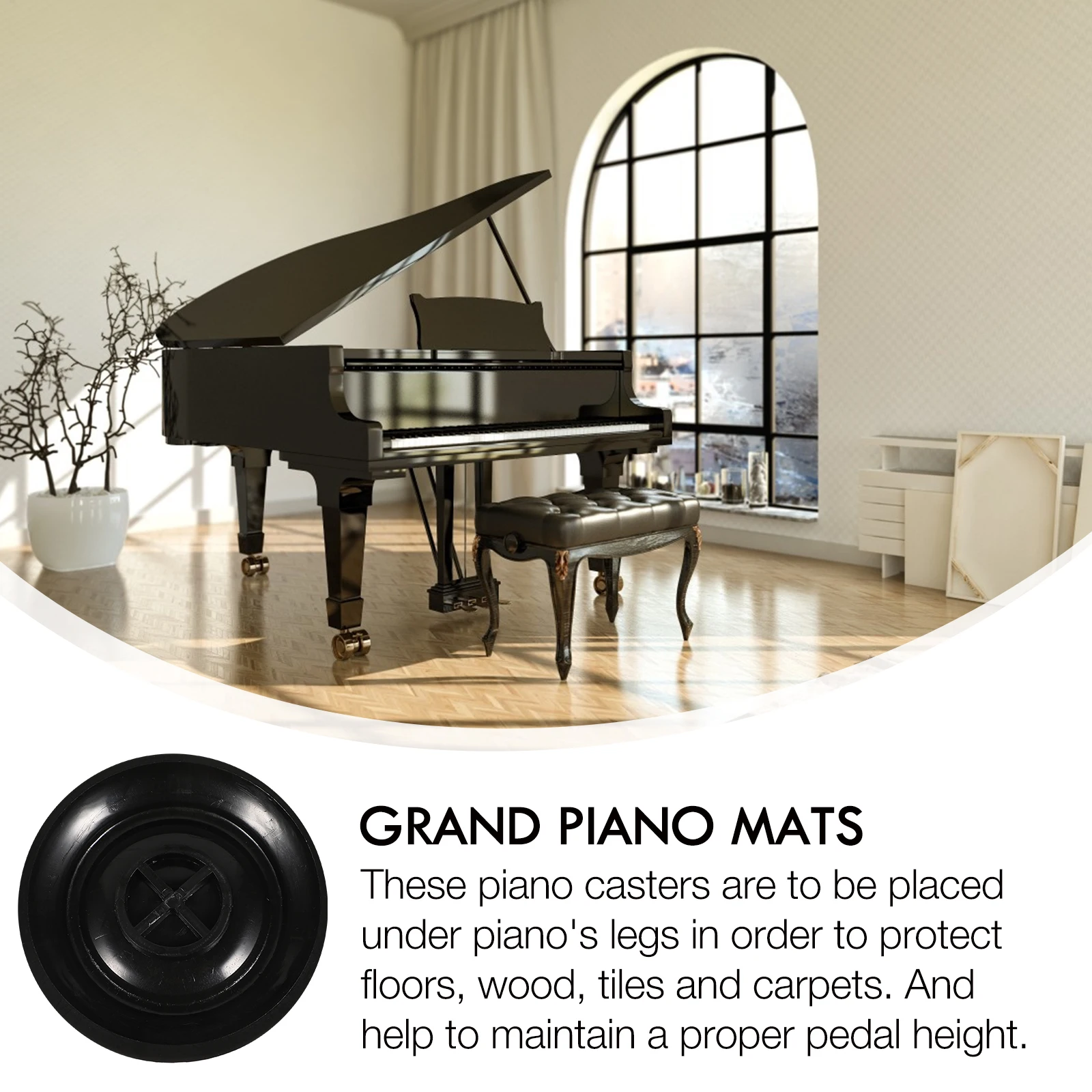 8 Pcs Piano Foot Pads Thick ABS Material Floor Protector Mats for Upright Grand Piano Chairs Sofas Tables Carpet Sound
8 Pcs Piano Foot Pads Thick ABS Material Floor Protector Mats for Upright Grand Piano Chairs Sofas Tables Carpet Sound
