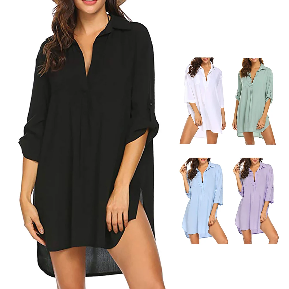 Summer Dress Shirts Beach Holiday Casual Chiffon Comfortable Cover Up Deep Flexible Sun Protection
Summer Dress Shirts Beach Holiday Casual Chiffon Comfortable Cover Up Deep Flexible Sun Protection