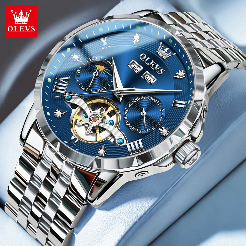 OLEVS 6691 Men's Wristwatches Moon Phase Luminous Luxury Business Multi functional Automatic Mechanical Mens Watch Clock
OLEVS 6691 Men's Wristwatches Moon Phase Luminous Luxury Business Multi functional Automatic Mechanical Mens Watch Clock