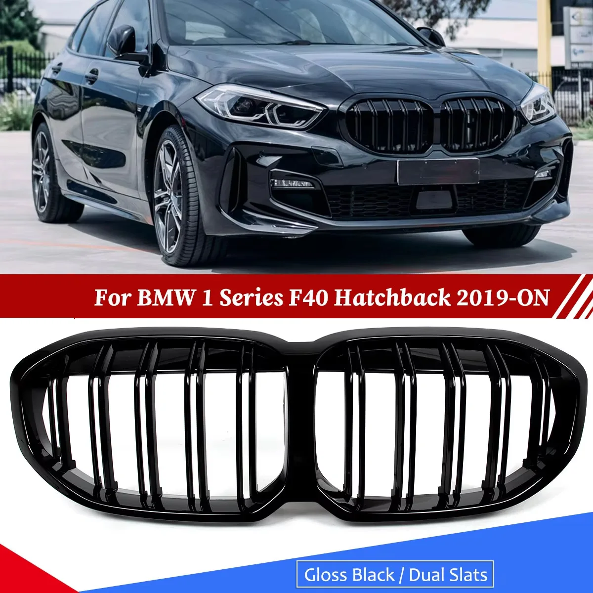 Car Double Slats Front Kidney Racing Grille For BMW 1 Series F40 5-Door Hatchback 2019-2024 Racing Grille Grill Cover 118d 116d
Car Double Slats Front Kidney Racing Grille For BMW 1 Series F40 5-Door Hatchback 2019-2024 Racing Grille Grill Cover 118d 116d
