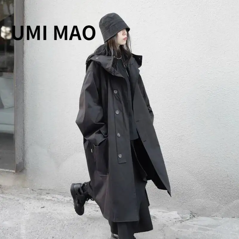 UMI MAO Trench Coat Niche Japanese Dark Design Sense Yamamoto Hooded Windbreaker Jacket Mid-length Loose Female Coat Y2K
UMI MAO Trench Coat Niche Japanese Dark Design Sense Yamamoto Hooded Windbreaker Jacket Mid-length Loose Female Coat Y2K