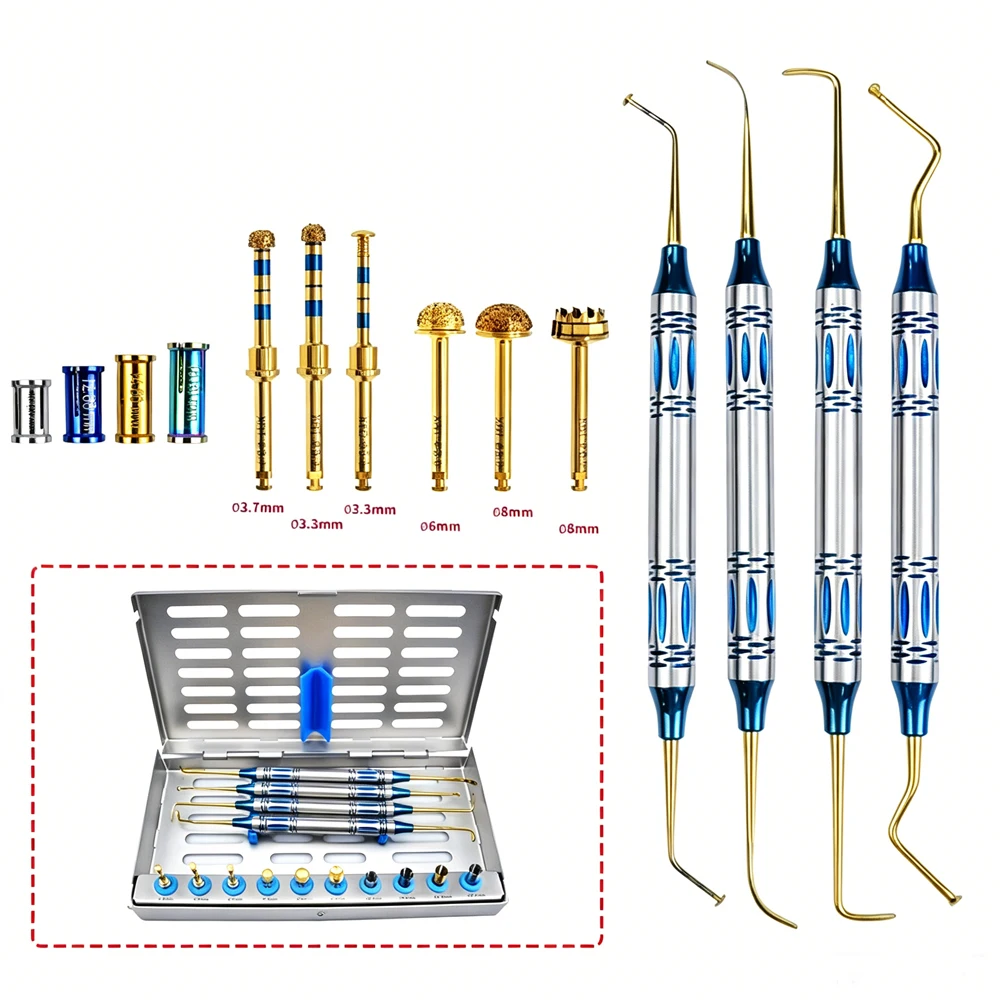 Dental Implant Drill Set with Depth Stoppers Sinus Lift Tools Periosteal Separator and Bone Lifting Instruments
Dental Implant Drill Set with Depth Stoppers Sinus Lift Tools Periosteal Separator and Bone Lifting Instruments