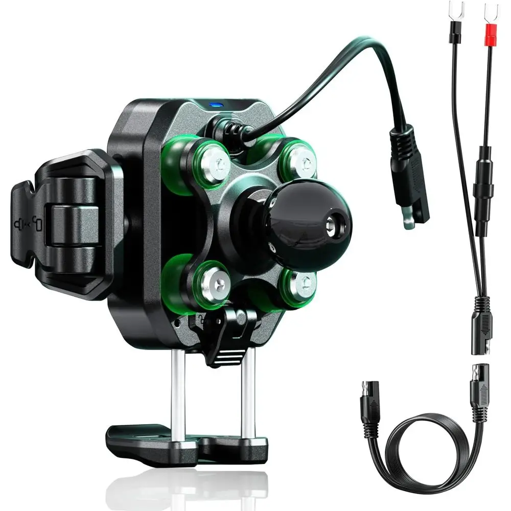 Держатель для телефона на мотоцикл с беспроводной зарядкой 15 Вт и USB-C портом 36 Вт, амортизация 1 Ball, подходит для телефонов 5.4-7.2 дюймов, толщиной до 15 мм, совместимый.
Держатель для телефона на мотоцикл с беспроводной зарядкой 15 Вт и USB-C портом 36 Вт, амортизация 1 Ball, подходит для телефонов 5.4-7.2 дюймов, толщиной до 15 мм, совместимый.