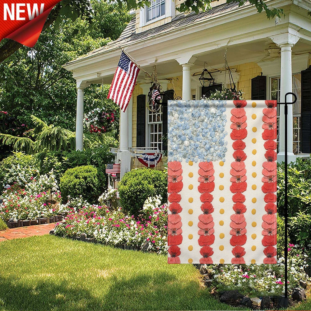 1PC, Floral Garden Flag Blue Cornflower Red Poppy Print Outdoor Decorative Flag Double Sided Seasonal Yard Flag for Patio Lawn Farmhouse Holiday Outside Decor Weather Resistant Garden Banner for Spring Summer Fall Outdoor Decorati
1PC, Floral Garden Flag Blue Cornflower Red Poppy Print Outdoor Decorative Flag Double Sided Seasonal Yard Flag for Patio Lawn Farmhouse Holiday Outside Decor Weather Resistant Garden Banner for Spring Summer Fall Outdoor Decorati