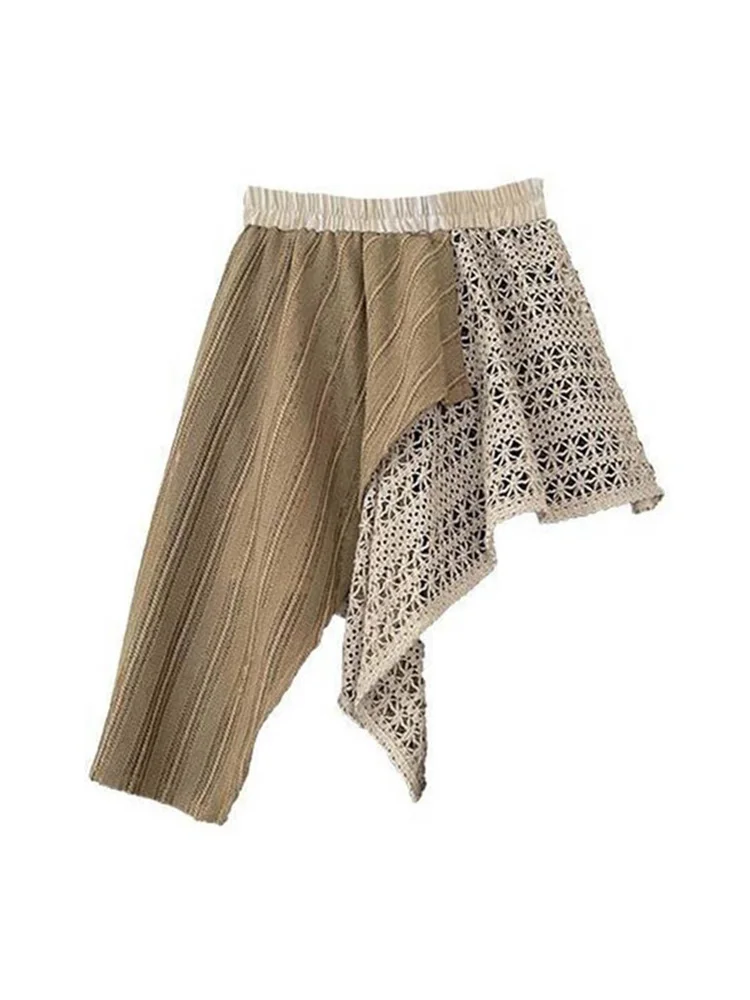 Retro Patchwork Lace Curtain Women's Knitted Hollow out Asymmetrical Skirt Commute Style Korean Version Silk Material
Retro Patchwork Lace Curtain Women's Knitted Hollow out Asymmetrical Skirt Commute Style Korean Version Silk Material