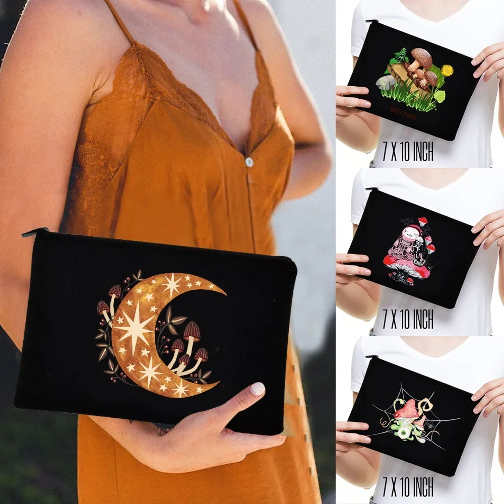 Women Cosmetic Bag canvas Makeup Pouch Travel Bag Lipstick Organizer Cases Fashion Mushroom Pattern Zipper Clutch Phone Purse
Women Cosmetic Bag canvas Makeup Pouch Travel Bag Lipstick Organizer Cases Fashion Mushroom Pattern Zipper Clutch Phone Purse