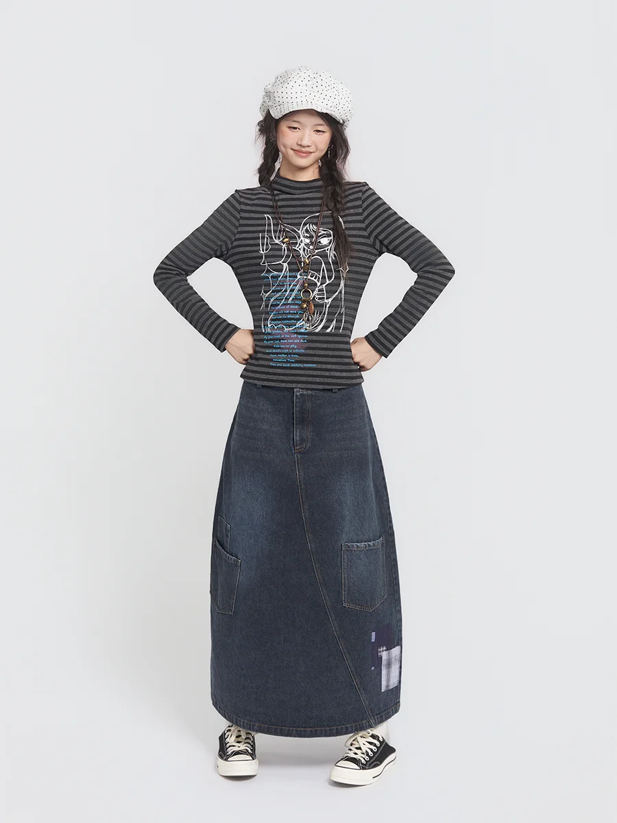 Женская легкая хлопковая базовая футболка с длинным рукавом, воротником-стойкой, ручной росписью букв и полосатым узором
Женская легкая хлопковая базовая футболка с длинным рукавом, воротником-стойкой, ручной росписью букв и полосатым узором