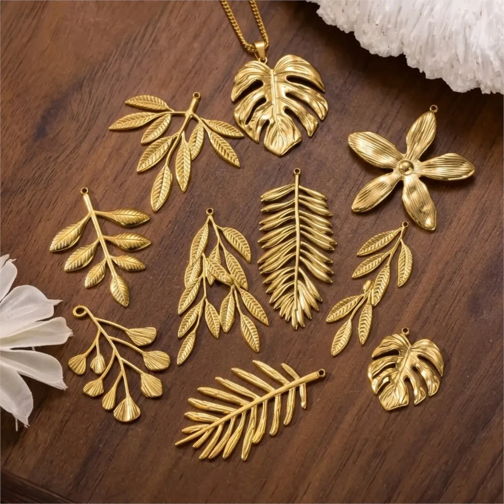 2pcs Stainless Steel Gold Leaf Charms Irregular Pendant Connectors for Diy Earring Bracelet Necklace Jewelry Making Accessories
2pcs Stainless Steel Gold Leaf Charms Irregular Pendant Connectors for Diy Earring Bracelet Necklace Jewelry Making Accessories
