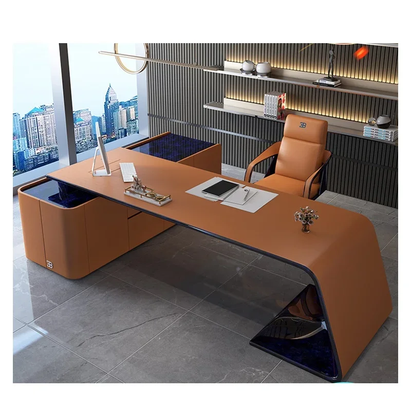 Light luxury style Bugatti desk and chair Bentley president desk designer net red arc paint solid wood desk
Light luxury style Bugatti desk and chair Bentley president desk designer net red arc paint solid wood desk