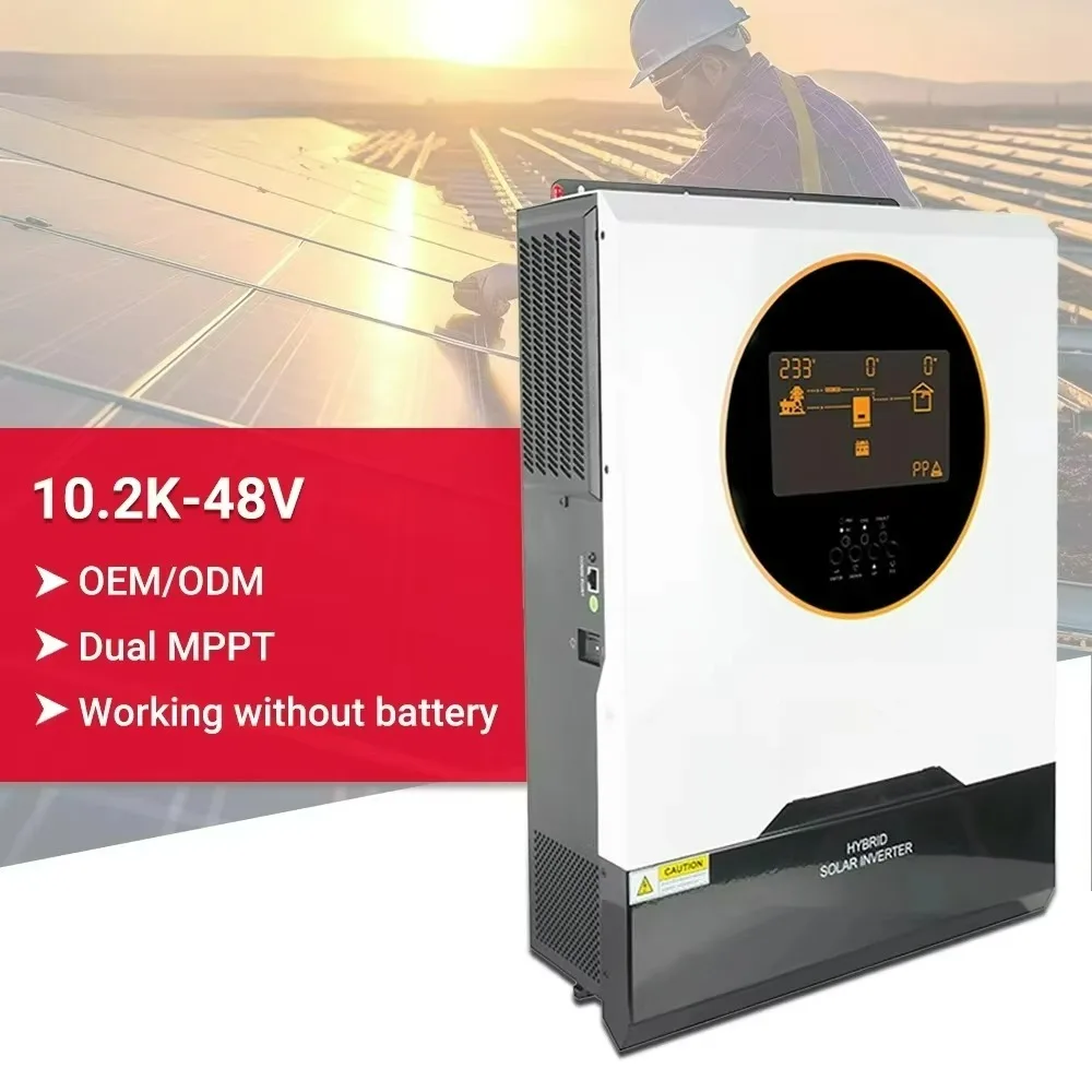 48VDC AC to AC hybrid inverter 10.2KW pure sine wave, built-in WIFI solar system 150A dual MPPT solar charger
48VDC AC to AC hybrid inverter 10.2KW pure sine wave, built-in WIFI solar system 150A dual MPPT solar charger
