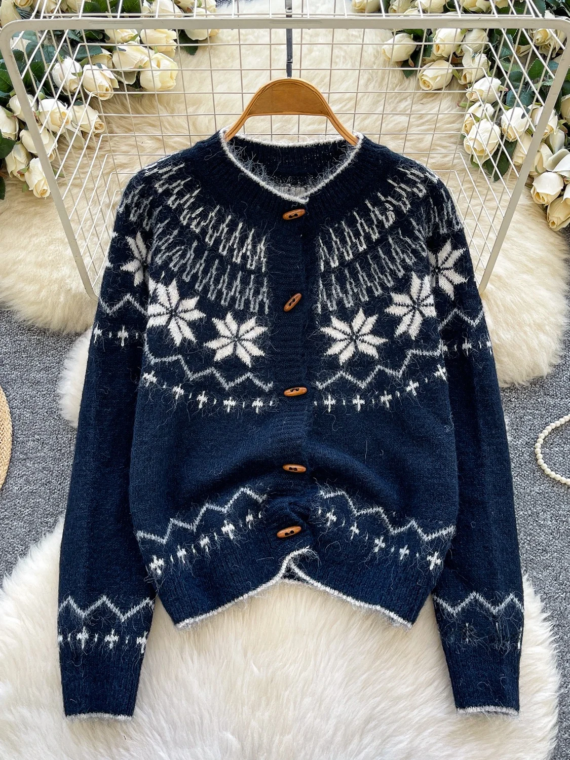 Loose Fit Knitted Long Sve Women's Sweater Coat Color Blo Design Autumn Winter Faion Versatile Lazy Sle round Ne Coat
Loose Fit Knitted Long Sve Women's Sweater Coat Color Blo Design Autumn Winter Faion Versatile Lazy Sle round Ne Coat