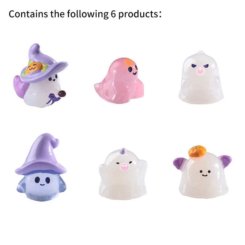 1/6 шт. мини-фигурка призрака на Хэллоуин, украшение для кукольного домика, микропейзаж, светящееся украшение для рабочего стола 
1/6 шт. мини-фигурка призрака на Хэллоуин, украшение для кукольного домика, микропейзаж, светящееся украшение для рабочего стола