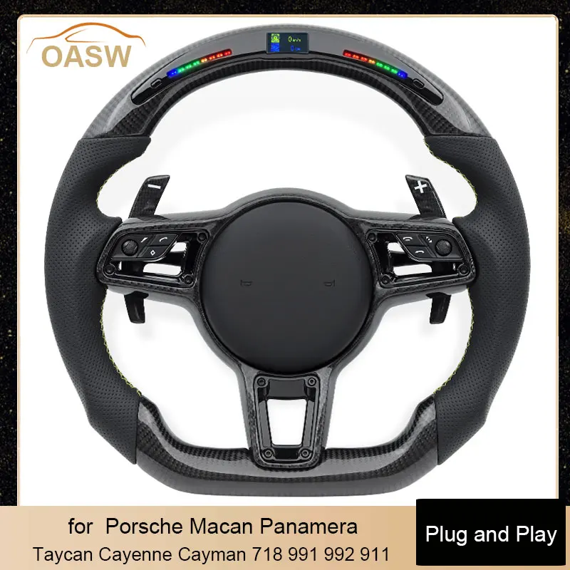 LED Car Steering Wheel with Carbon Paddle for Porsche Macan Panamera Taycan Cayenne Cayman 718 991 992 911 OEM Any Color
LED Car Steering Wheel with Carbon Paddle for Porsche Macan Panamera Taycan Cayenne Cayman 718 991 992 911 OEM Any Color