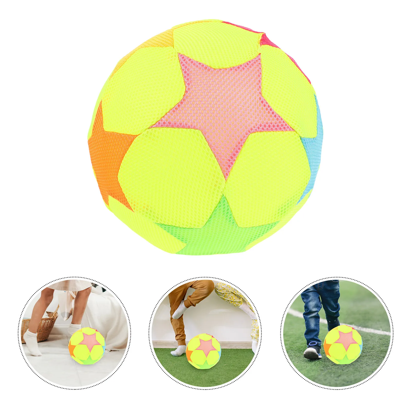 Silent Soccer Ball Kids High Elastic Fabric Covered Soft Safe Football Sensory Play Indoor Playroom Classroom Playground Party
Silent Soccer Ball Kids High Elastic Fabric Covered Soft Safe Football Sensory Play Indoor Playroom Classroom Playground Party