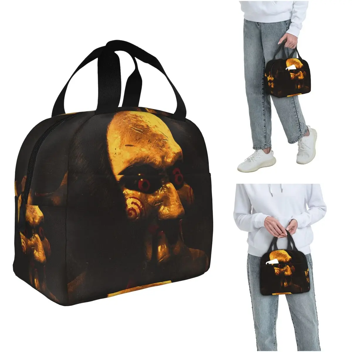 Saw Movie Skull Head Horror Insulated Lunch Bag for Women Office Cooler Thermal Food Box Tote Portable Lunch Boxes Container
Saw Movie Skull Head Horror Insulated Lunch Bag for Women Office Cooler Thermal Food Box Tote Portable Lunch Boxes Container