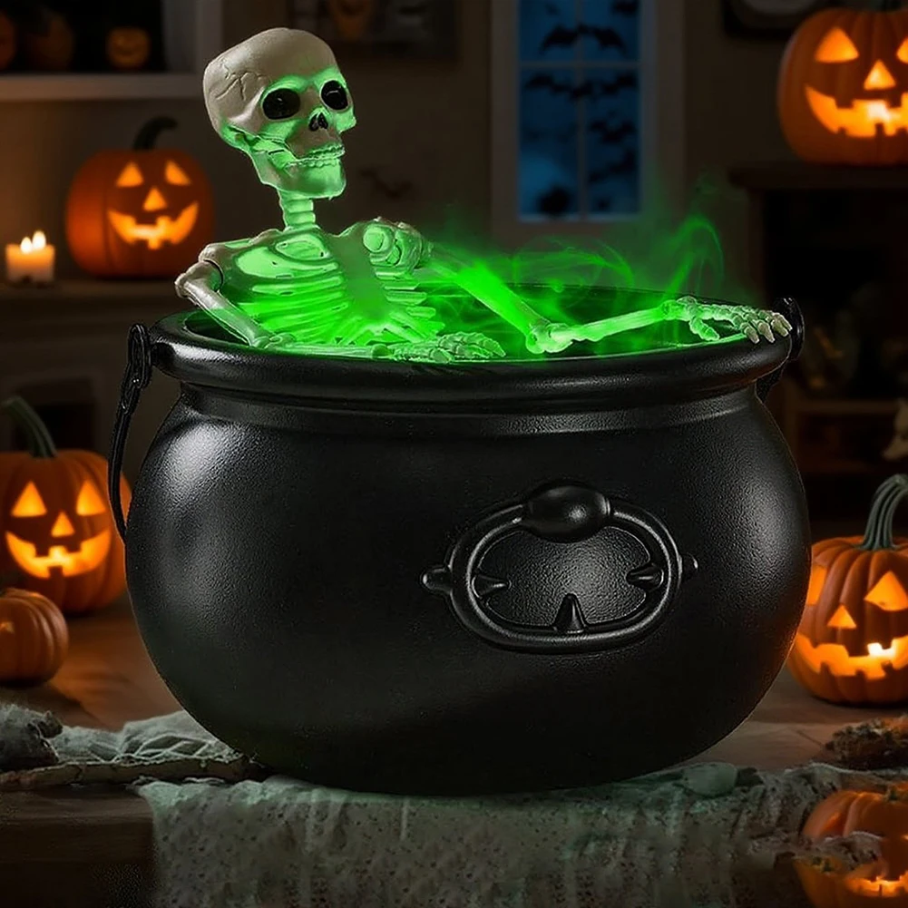 Черный котелок ведьмы для розыгрышей и сладостей, светодиодный генератор тумана, котелок-скелет ведьмы для декора ужасного дома
Черный котелок ведьмы для розыгрышей и сладостей, светодиодный генератор тумана, котелок-скелет ведьмы для декора ужасного дома