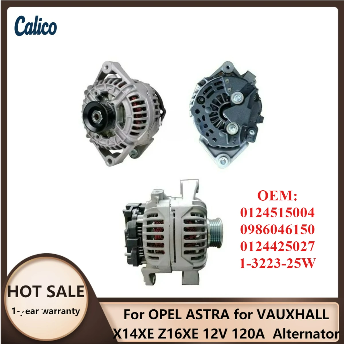 Top Quality Is Suitable for OPEL ASTRA for VAUXHALL X14XE Z16XE 12V 120A Alternator 0124515004 0986046150 0124425027 1-3223-25W
Top Quality Is Suitable for OPEL ASTRA for VAUXHALL X14XE Z16XE 12V 120A Alternator 0124515004 0986046150 0124425027 1-3223-25W