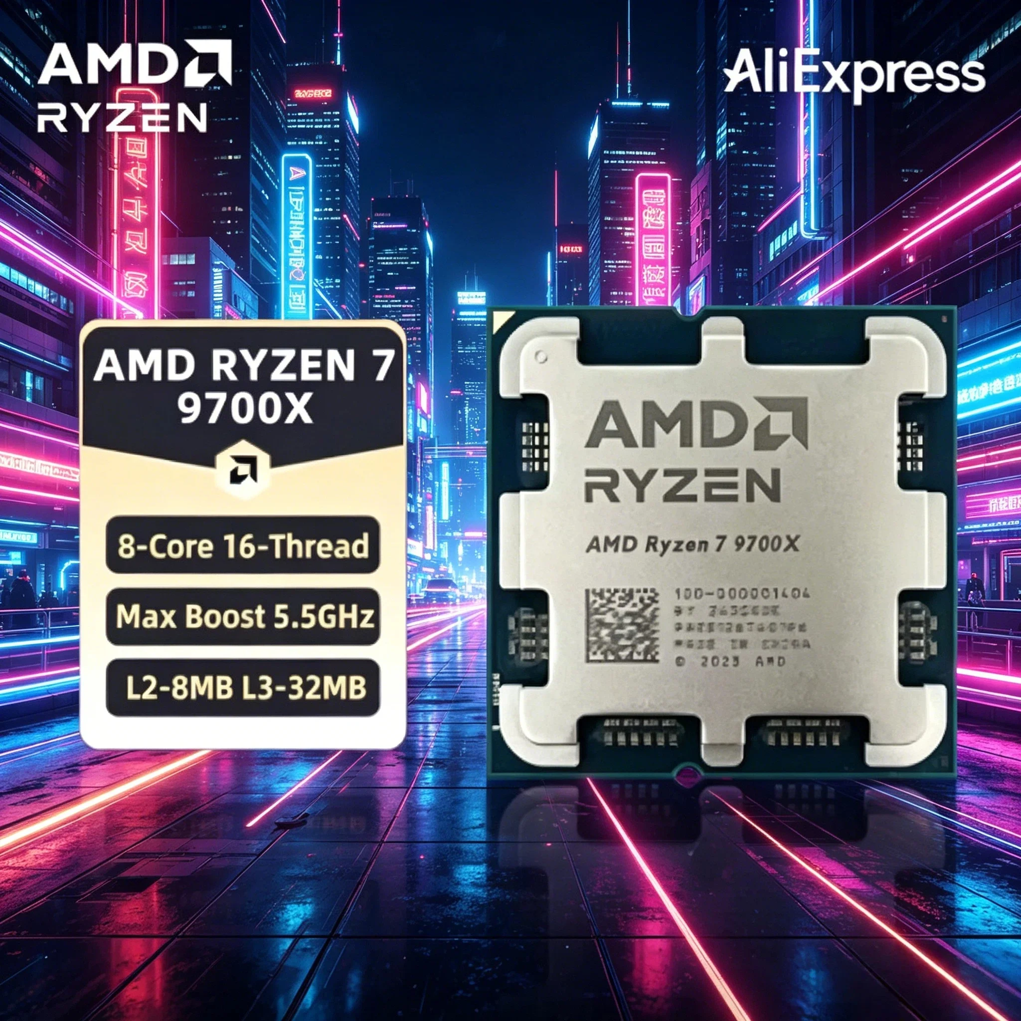 AMD Ryzen 7 9700X 8 Core 16 Thread 4NM L3 32M New 3.8GHz 65W DDR5 Socket AM5 Processor Zen5 Architecture Cooler Not Included
AMD Ryzen 7 9700X 8 Core 16 Thread 4NM L3 32M New 3.8GHz 65W DDR5 Socket AM5 Processor Zen5 Architecture Cooler Not Included