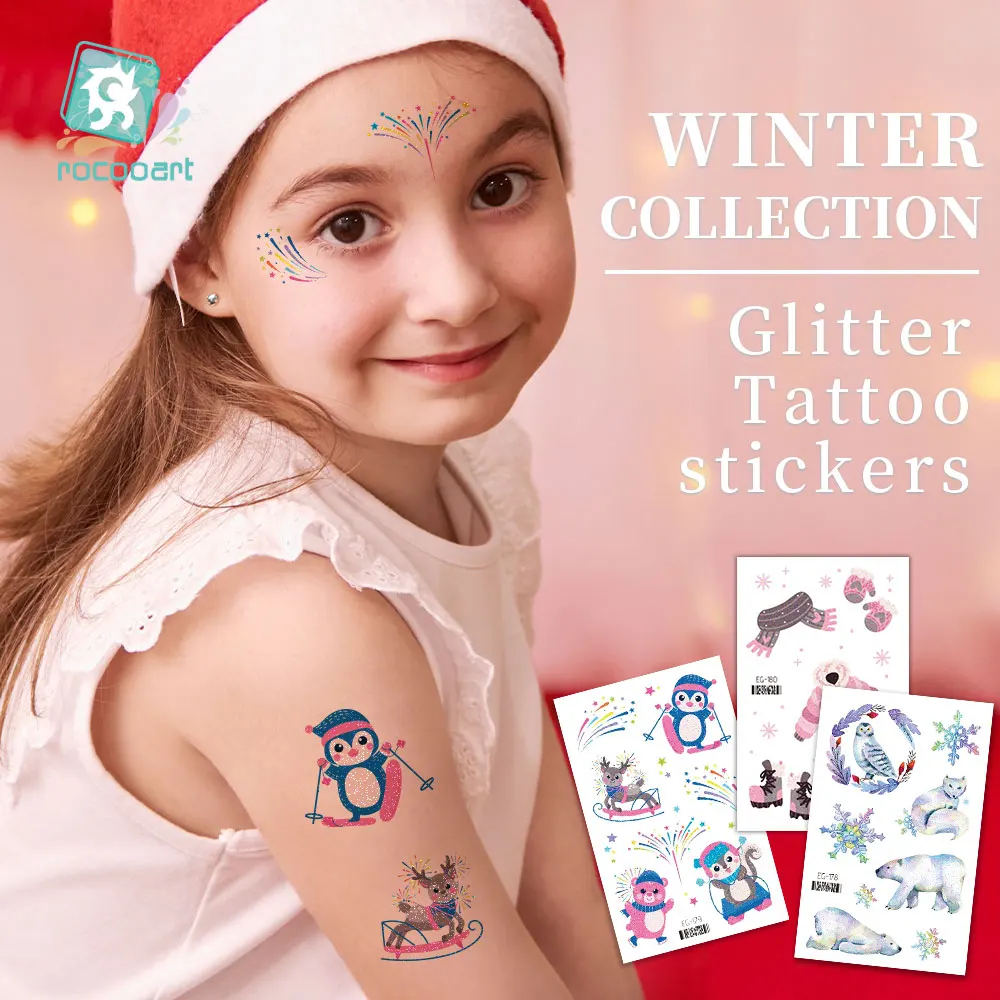 18 Sheets Children Birthday Gift Rocooart Brand EC Lovely Face Glitter Christmas Stickers Temporary Tattoos for Kid
18 Sheets Children Birthday Gift Rocooart Brand EC Lovely Face Glitter Christmas Stickers Temporary Tattoos for Kid