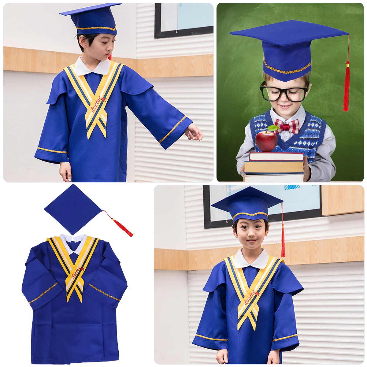 2 Pcs in 1 Set Graduation Gown and Set Graduation Robe Cosplay Costume for Student Children (Bright blue, Suitable Height 110CM)
2 Pcs in 1 Set Graduation Gown and Set Graduation Robe Cosplay Costume for Student Children (Bright blue, Suitable Height 110CM)