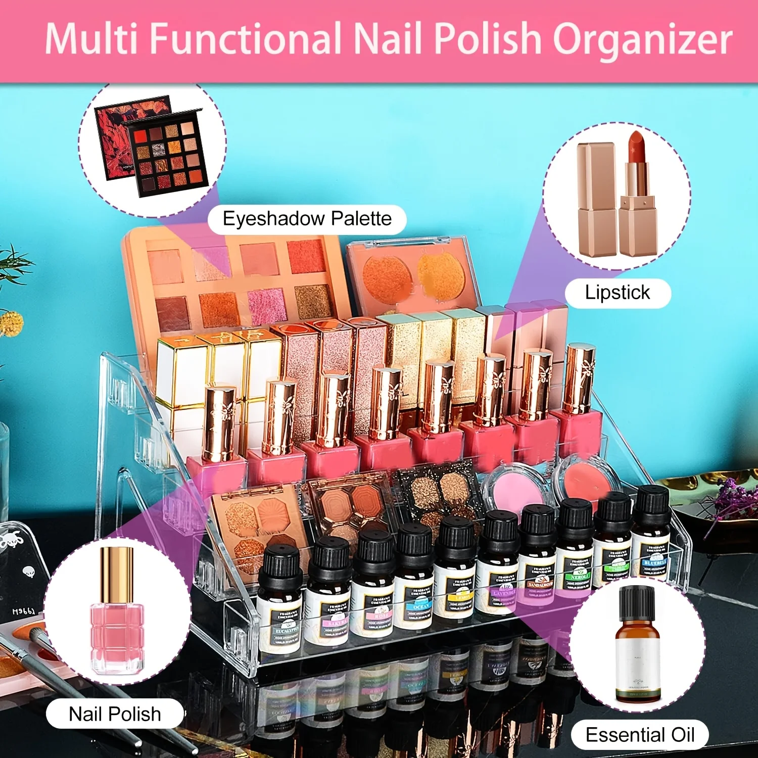 1pc 5-Tier Step Display Stand, Nail Polish/Lipstick Organizer, Eyewear & Essential Oil/Ink Storage, for Nail Art Tools and Acces
1pc 5-Tier Step Display Stand, Nail Polish/Lipstick Organizer, Eyewear & Essential Oil/Ink Storage, for Nail Art Tools and Acces