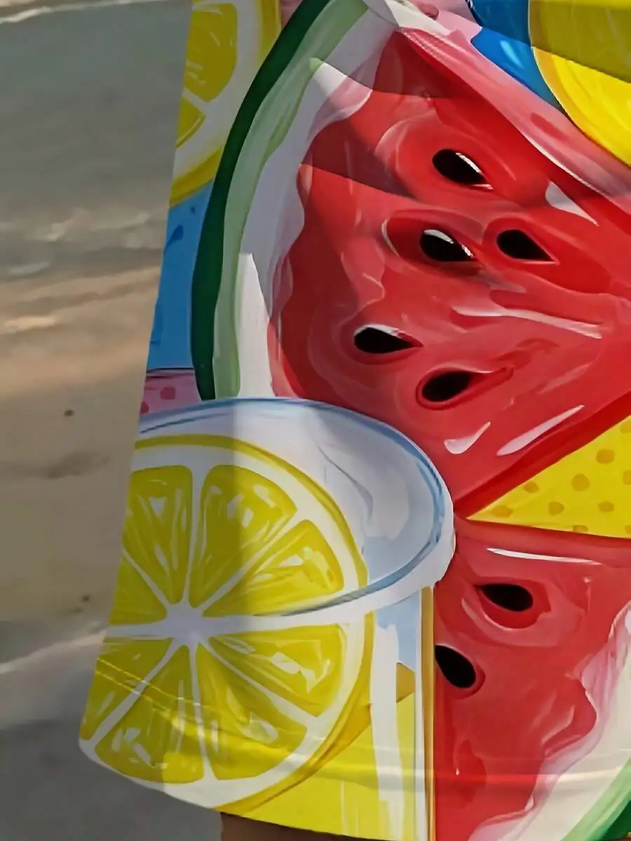 Mens Beach Shorts With 3D Watermelon Lemon Print Casual Polyester Drawstring Waist Swim Trunks
Mens Beach Shorts With 3D Watermelon Lemon Print Casual Polyester Drawstring Waist Swim Trunks