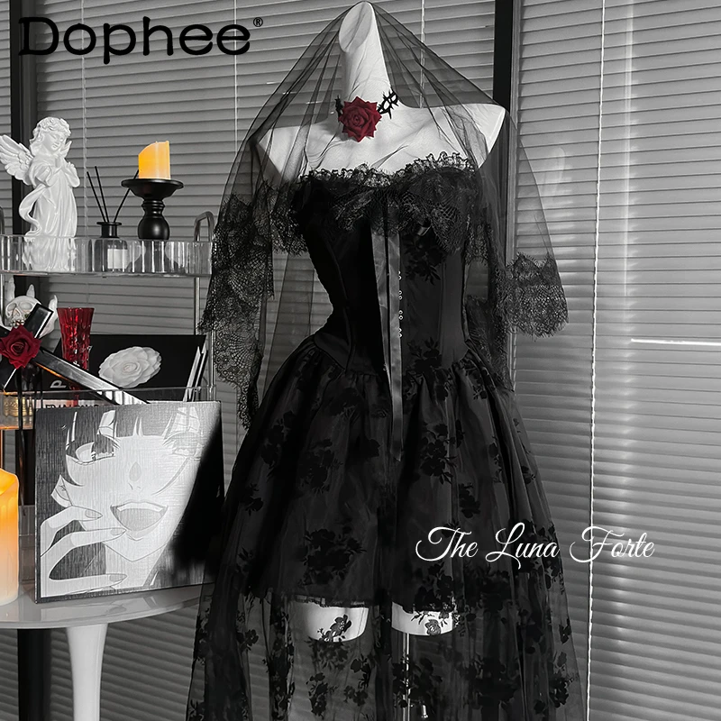 Halloween Gothic Style Y2K Subculture Lolita Strapless Dress Dark Lolita Sweet Cool Girl Waist-Cinching Lolita Dress
Halloween Gothic Style Y2K Subculture Lolita Strapless Dress Dark Lolita Sweet Cool Girl Waist-Cinching Lolita Dress