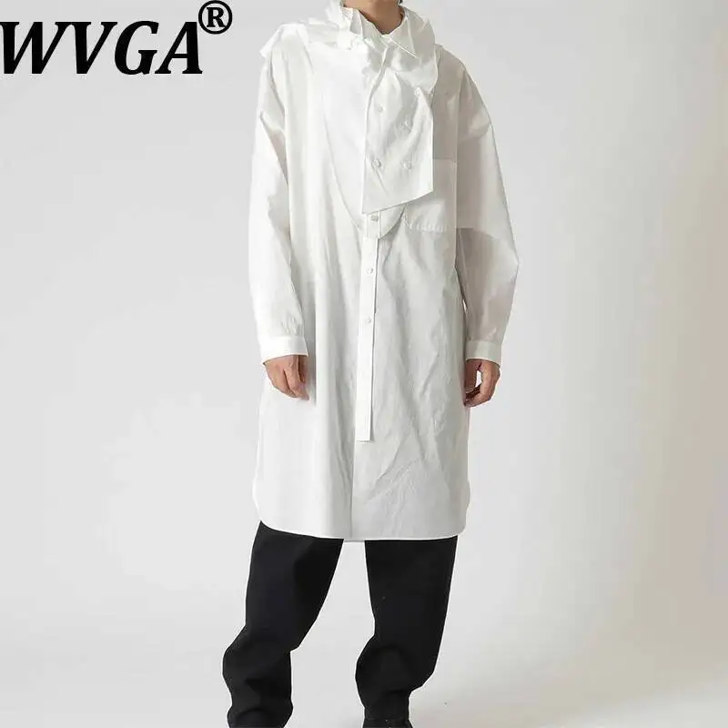 WVGA Spring Autumn New Men's Dark Style Loose Long Sleeve Shirts Detachable Chest Paddded Deconstructed Ribbon Scarf Tops W23769
WVGA Spring Autumn New Men's Dark Style Loose Long Sleeve Shirts Detachable Chest Paddded Deconstructed Ribbon Scarf Tops W23769