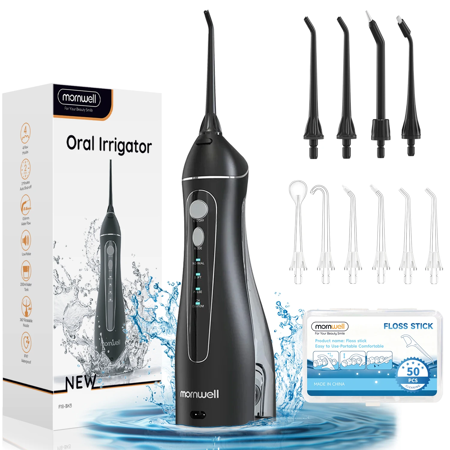 Cordless Rechargeable Water Flossers for Teeth Waterproof Flosser, Portable for Dental Cleaning with 4 Tips Braces Home Travel
Cordless Rechargeable Water Flossers for Teeth Waterproof Flosser, Portable for Dental Cleaning with 4 Tips Braces Home Travel