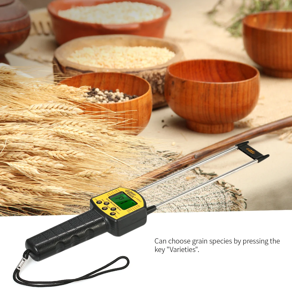 SMART SENSOR Handheld Moisture Meter LCD Digital Grain Moisture Meter Hygrometer with Measuring Probe for Corn Wheat Rice Bean
SMART SENSOR Handheld Moisture Meter LCD Digital Grain Moisture Meter Hygrometer with Measuring Probe for Corn Wheat Rice Bean