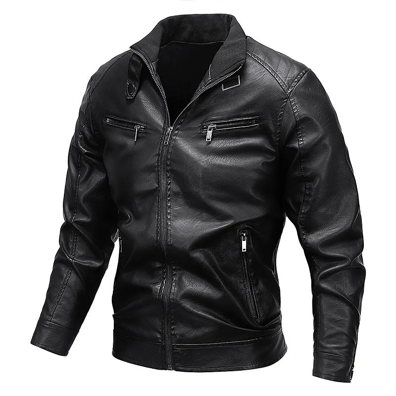 Male Stand Collar Motor Slim Multi Jackets Male Vintage Classic Leather Jacket Men's Jacket Solid Colors Pockets Leather Jackets
Male Stand Collar Motor Slim Multi Jackets Male Vintage Classic Leather Jacket Men's Jacket Solid Colors Pockets Leather Jackets