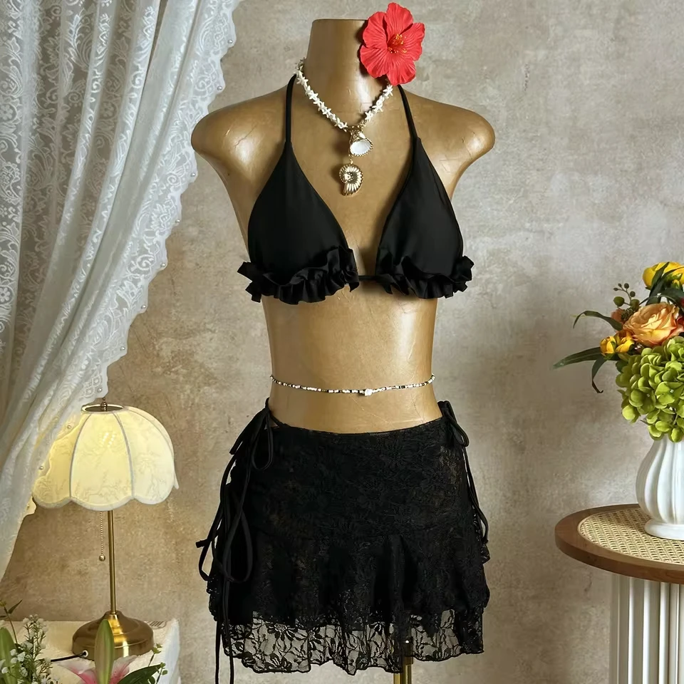 With Skirt Ruffled Frilled Halter Bikini Female Swimsuit Women Swimwear Three-pieces Bikini set Bather Bathing Suit Swim
With Skirt Ruffled Frilled Halter Bikini Female Swimsuit Women Swimwear Three-pieces Bikini set Bather Bathing Suit Swim