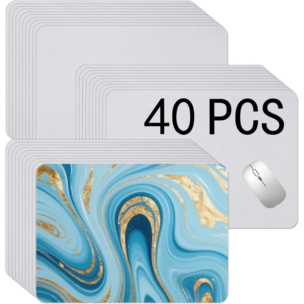 White 3mm Thick Mouse Pads, 40 Pack for Heat Press Printing, 22x18x0.3CM Blanks for Heat Transfer Crafts
White 3mm Thick Mouse Pads, 40 Pack for Heat Press Printing, 22x18x0.3CM Blanks for Heat Transfer Crafts