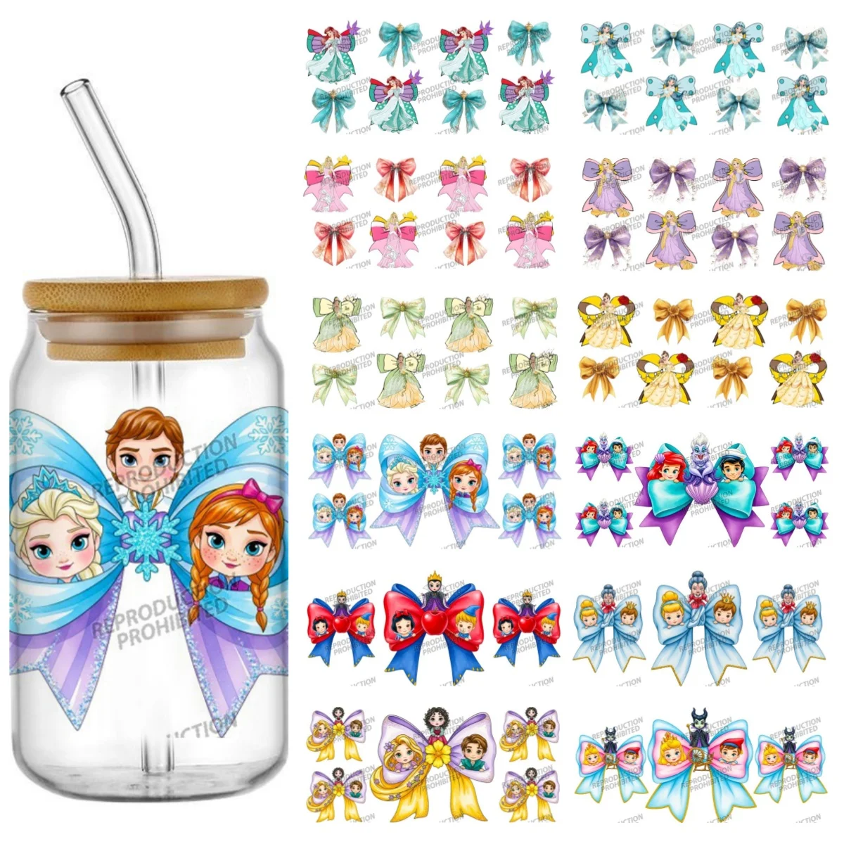 UV DTF Beautiful princess bow design Theme 16oz Libbey Cup Wrap Glass Plastic Can Wrap Adhesive Sticker
UV DTF Beautiful princess bow design Theme 16oz Libbey Cup Wrap Glass Plastic Can Wrap Adhesive Sticker