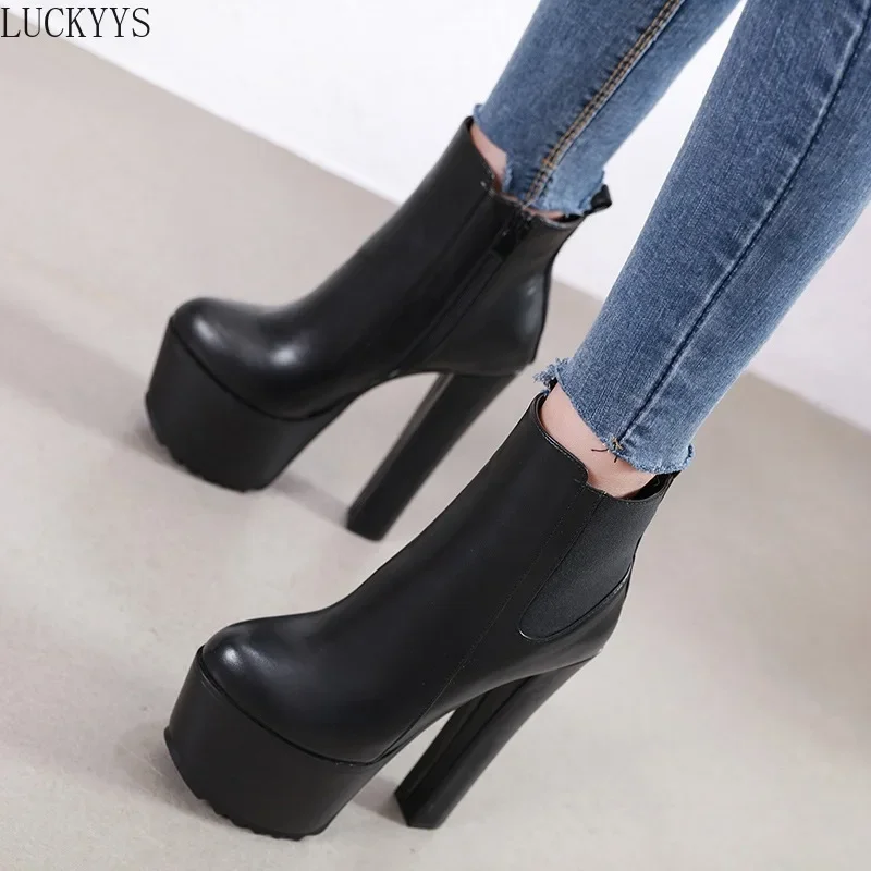 Comemore New Arrival 16cm High Heel Women's Boot Winter Women Chelsea Ankle Boots Pipe Platform Thick Heels Women Shoes Elegant
Comemore New Arrival 16cm High Heel Women's Boot Winter Women Chelsea Ankle Boots Pipe Platform Thick Heels Women Shoes Elegant
