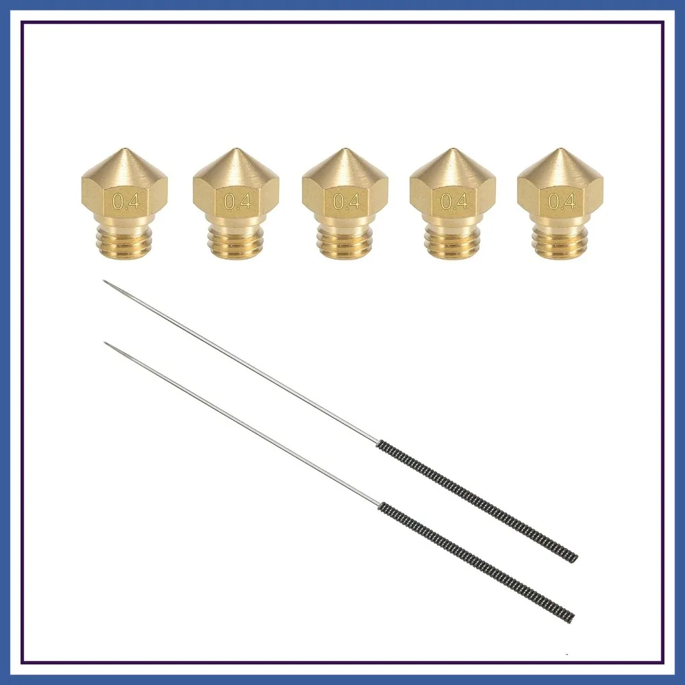 MK10 Nozzle 0.4mm Brass for 3D Printer Makerbot Parts, Extruder Cleaning Tools Kit with 5 Nozzles & 2 Drill Bits
MK10 Nozzle 0.4mm Brass for 3D Printer Makerbot Parts, Extruder Cleaning Tools Kit with 5 Nozzles & 2 Drill Bits
