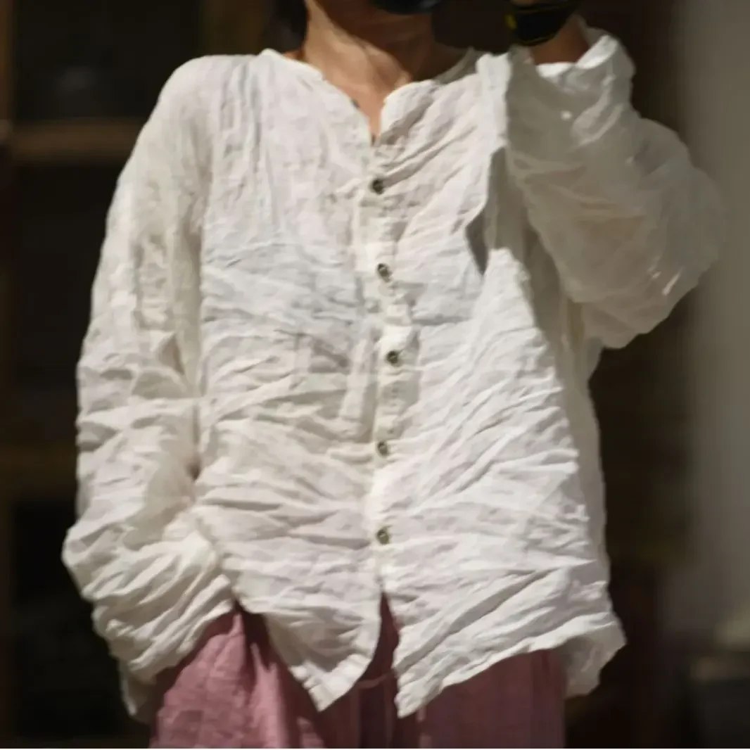 New Women Ramie Shirts and Blouses 2023 Autumn Retro Solid Color Button Washed Batwing Loose Female Tide Tops Camisa Mujer
New Women Ramie Shirts and Blouses 2023 Autumn Retro Solid Color Button Washed Batwing Loose Female Tide Tops Camisa Mujer