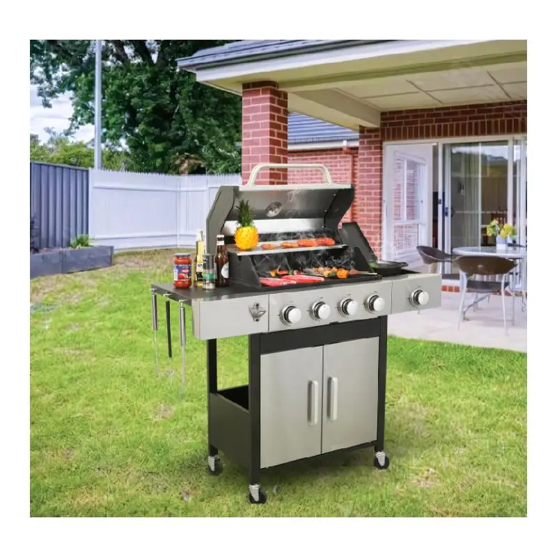 Гриль для барбекю на пропане с 4 конфорками и боковой горелкой, выход 46790 БТЕ, эмалированные чугунные решетки для приготовления пищи на открытом воздухе, нержавеющая сталь
Гриль для барбекю на пропане с 4 конфорками и боковой горелкой, выход 46790 БТЕ, эмалированные чугунные решетки для приготовления пищи на открытом воздухе, нержавеющая сталь
