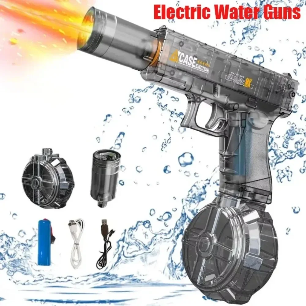 Automatic Glock Electric Water Gun with Muzzle Large Capacity Flash Summer Beach Pool Water Battle Games for Kids and Adults
Automatic Glock Electric Water Gun with Muzzle Large Capacity Flash Summer Beach Pool Water Battle Games for Kids and Adults