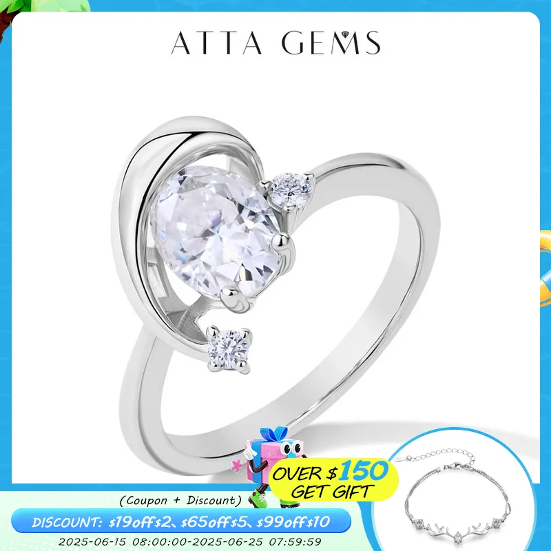 ATTAGEMS Sparkling 1.5CT Oval Cut Moissanite Diamond Ring for Women S925 Silver 18K White Gold Plated Engagement Wedding Jewelry
ATTAGEMS Sparkling 1.5CT Oval Cut Moissanite Diamond Ring for Women S925 Silver 18K White Gold Plated Engagement Wedding Jewelry