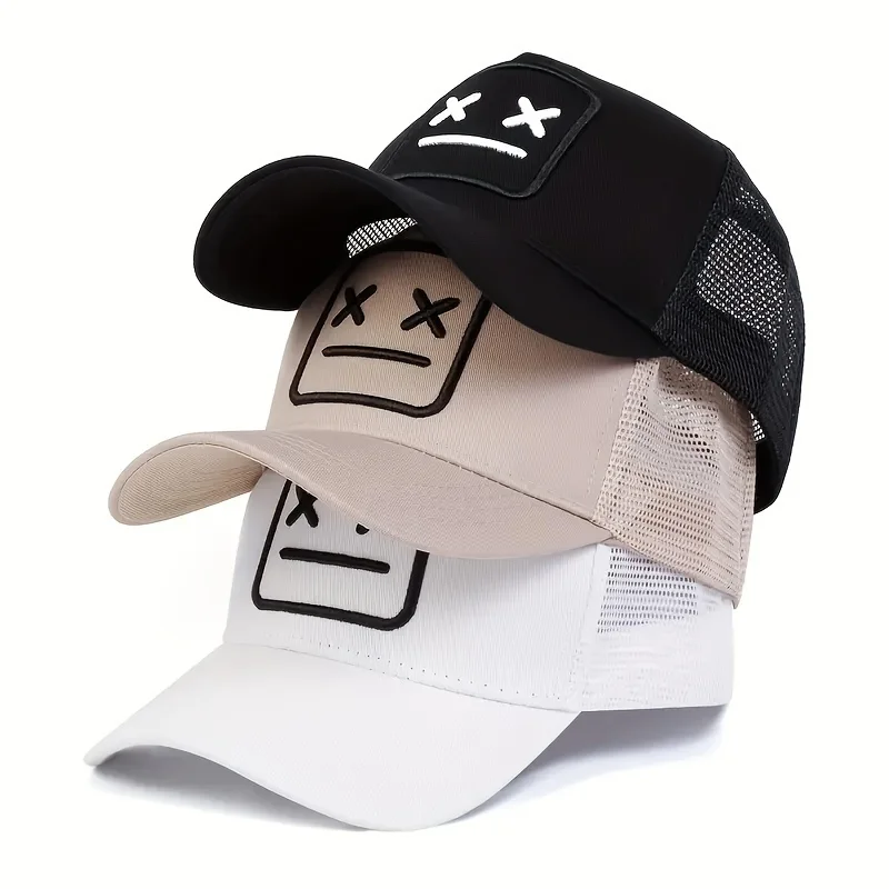 Smile Face Snapback Trucker Hat Men Women Adjustable Meshback Flat Bill Brim Dad Hats Baseball Cap
Smile Face Snapback Trucker Hat Men Women Adjustable Meshback Flat Bill Brim Dad Hats Baseball Cap